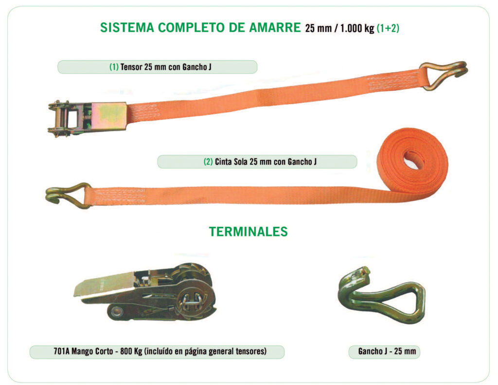 Sistema de Amarre 25mm 800KG